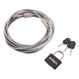 Amtech T1695 300cm (120") x 4mm Security Cable with Padlock