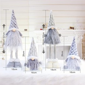 Christmas Gonk Gnome, Christmas Decorations Gonk With Extendable Legs, Christmas Gnomes Plush Knitted Santa Doll, Christmas Gonk Standing Figures Xmas Ornaments Plush Gnome Doll Decor 2pcs Set (D-)