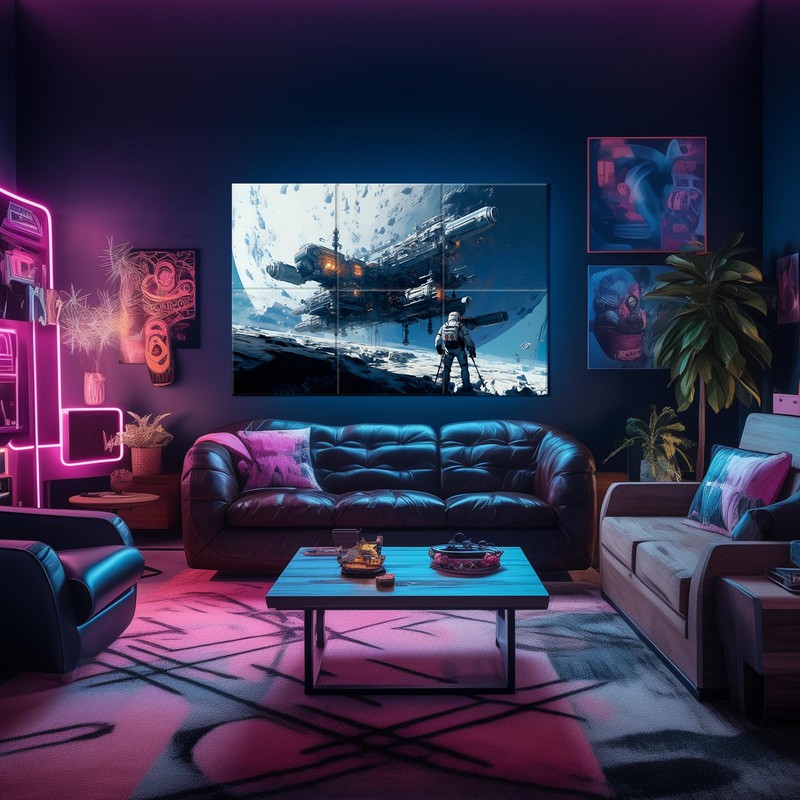 JBER Art Acoustic Panels, 6 Pack Self-Adhesive Large Wall Art