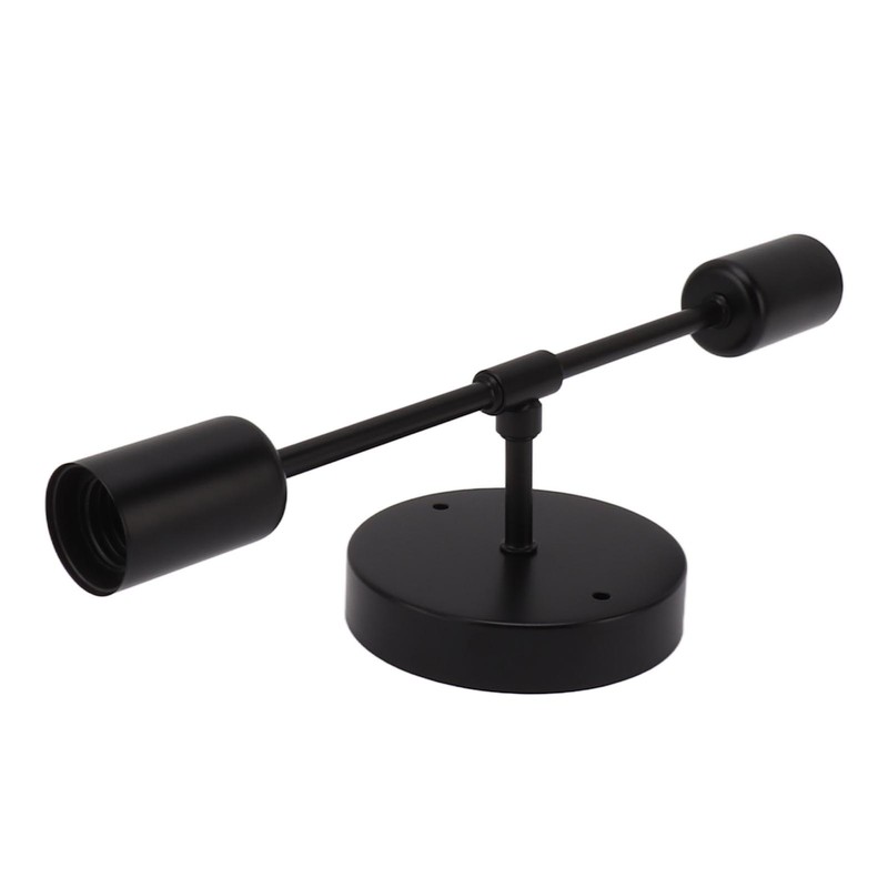 E27 E26 Double Wall Light Base Iron 85‑265V Black Modern