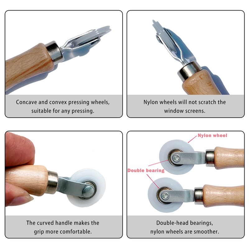 BAYTORY 3Pcs Screen Tool, Window Screen Spline Roller Tool with
