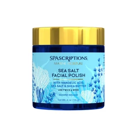 Spascriptions Marine Moisture Sea Salt Facial Polish, Exfoliating Facial Scrub, Salt Scrub to Exfoliate & Moisturize Skin, Deep Cleansing, Pore Refining, Softens, Detoxifies, Cleanses, 4 oz