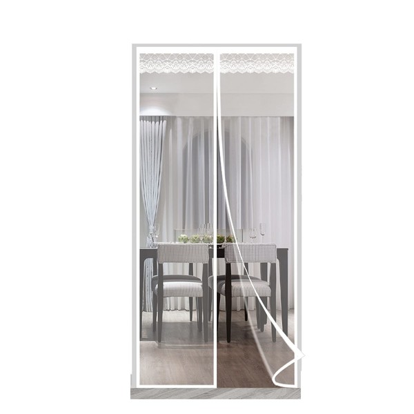 LJIANANW Thermal Insulated Door Curtain Clear Magnetic Screen Door Full Frame Seal Heavy Duty, Prevent Air Loss Save Electricity, Auto Closer, 40 Sizes (Color : Clear, Size : 95X200cM)