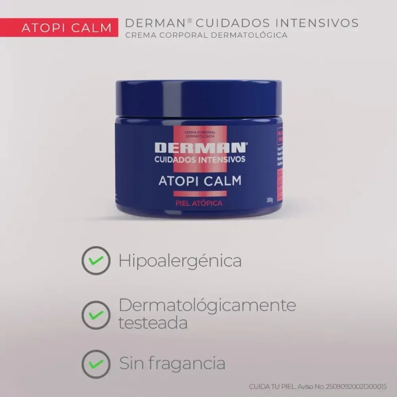 Crema Corporal Cuidados Intensivos Atopi Calm 300g Derman
