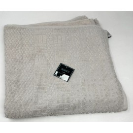 Avanti Linens Geometric Border 100% Cotton Textured Bath Towel - Smoke Gray