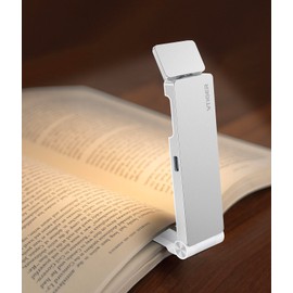 VTIGER Reading Light, USB Rechargeable Book Light for Reading in Bed,Foldable Clip-on LED Booklight, 3 Amber Colors & 4 Brightness Dimmable,Long Lasting Portable Bookmark Lamp for Book Lovers, Kids