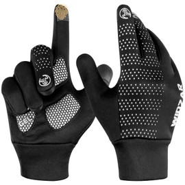 WIDZAR Winter Gloves for Men and Women Cycling, Biking, Hiking, Running and Driving Water Resistant, Windproof, Anti Slip Touch Screen (Black, M)