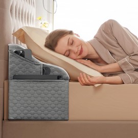 Simpledad Full Size Wedge Pillow Headboard for Bed Gap Filler, Bed Wedge Pillow for Headboard Gap (0-8") Ergonomic Mattress Wedge Gap Filler for Stop Pillows, Phones & Items Falling Down(76"X10"X6")