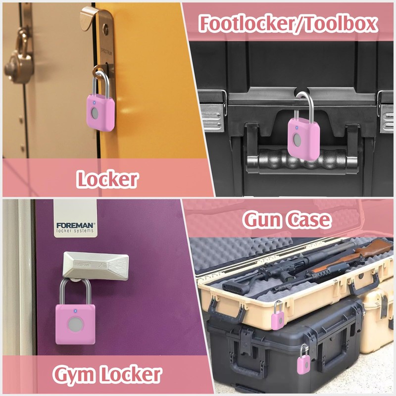 Pothunder Fingerprint Padlock, Locker Lock, Combination Lock, Fingerprint Lock with