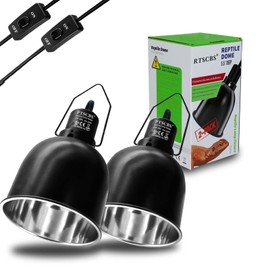 PTSCBS 5.5-Inch Reptile Heat Lamp Fixture (with Switch), Dual-Switch Reptile Light Fixture, Reptile Heat lamp，Single Fixture Max 200W Power（2 Pcs）