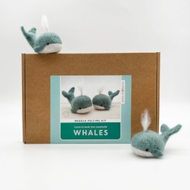 Bergin & Bath Needle Felting Kit, Whales. Make a Pair of Sweet Felted Whales with This Planet Friendly Craft kit for Adults and Teens. A Creative Gift for Someone Crafty.