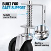 4-Inch Spring-Loaded Gate Caster Wheel with 360° Swivel, Rubber Tire