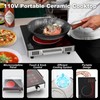 1800W Portable Infrared Cooktop Single Burner Electric Stove Ceramic Glass