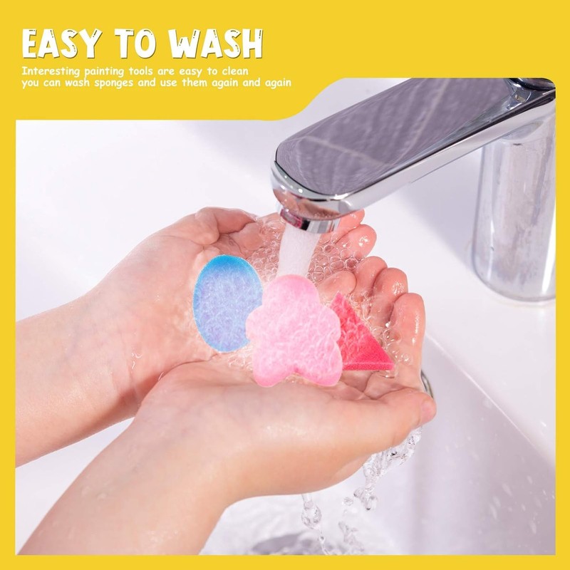 30Pcs Sponge Painting Shapes, Painting Craft Sponge with Different Shape,