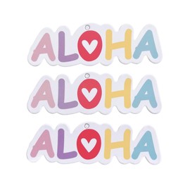 Aloha Hawaii Paper Gift Tags 50 Pcs - Great for Presents, Wedding Favors, Baby Showers, Gift Box Labels, Baking Deco, Wrap Tags (Aloha)