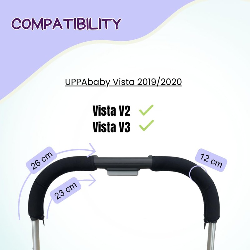 PROTEC TIF Neoprene Handlebar Covers Compatible with UPPAbaby Vista Strollers