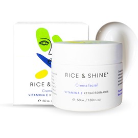 RICE & SHINE Crema Hidratante Facial Skin Care con Aceite de Germen de Arroz Textura Suave y Aterciopelada 100% Natural 60% más de Vitamina E que el Aceite de Argán