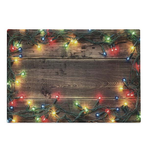 Ambesonne Christmas Cutting Board, Christmas at Countryside Theme Rustic Home