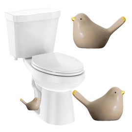 2Packs Birds Toilet Bolt Covers Decorative Cute Toilet Bolt Caps Ceramic Toilet Bolt Covers Toilet Screw Cover Caps Bathroom Replacement Parts Toilet Bolt Caps, Easy to Install (Brown)