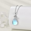 CRMAD Moonstone Necklace for Women Sterling Silver Dragonfly Moonstone Necklace