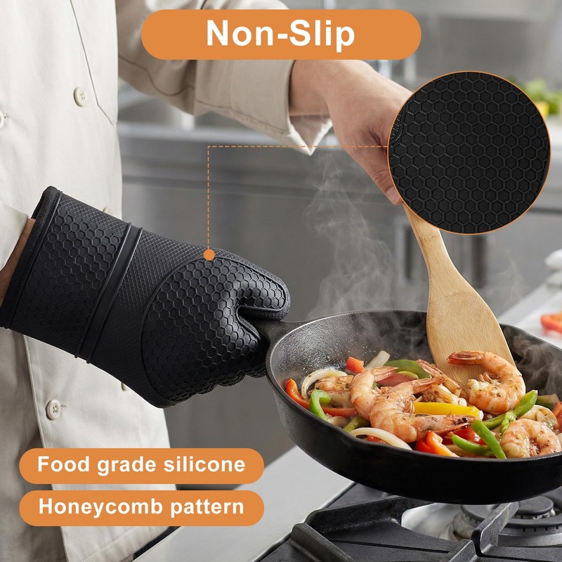 6 Pcs Oven Mitts and Pot Holders Sets for Kitchen,
