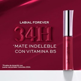 LBEL - Forever Labial Lquido Mate Ros Elegance 6,5 g, 34 Horas Color, Frmula Avanzada, Labiales Mate e Indelebles, Secado Rpido, Antioxidante, No...  