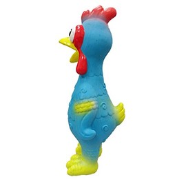 Latex Chicken Design with Swirl Pattern Dog Toy (Blue)
