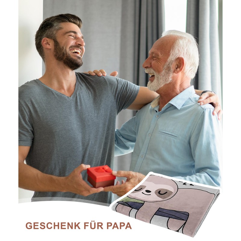Magicoco Papa Cuddly Blanket Gift for Dad, Sloth Blanket, Father's