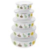 BESTonZON Set of 5 Salad Bowls Set Enamel Bowl with