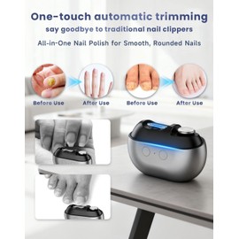 2026 Clipper De Uñas Inteligente Para Personas Mayores,Clippers de Uñas Eléctricas,Clipper de Uñas Eléctrica con Luz Led, Trimmer de Uñas Indoloras para Uñas Gruesas, Artritis, Baja Visión (Gris)