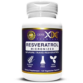 Genex Formulas GENEX Trans-resveratrol micronizado 99 con bioperina para absorción 1000 mg  Cápsulas trans-resveratrol de grado farmacéutico orgánico 