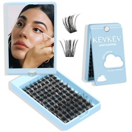 KevKev Lash Clusters 96 Pcs Cluster Lashes Special Spin Mirror Case DIY Lash Extension Soft & Comfortable Eyelash Clusters Thin Band Eyelashes with Mirror Easy to Apply (Morning,D-10-16mix)