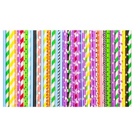 100 Pack Paper Straws, Party Straws Disposable Straws Biodegradable Recyclable Drinking Straws Colourful Drinking Straws for Birthdays, Parties and Decorations
