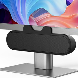 Computer Speakers for Desktop PC Monitor, USB Wired Laptop Speaker with Loud Sound, Volume Control Easily Clamps to Monitors, PC Sound Bar PC Speakers for Computer