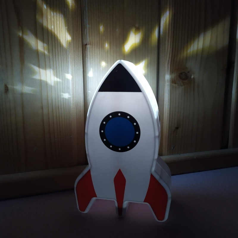 Out of the blue Rocket Bedside Lamp with Star Projector