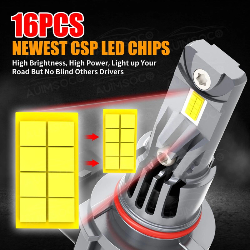 AUIMSOCO 10000K 4X LED Headlights High Low Light Bulbs For