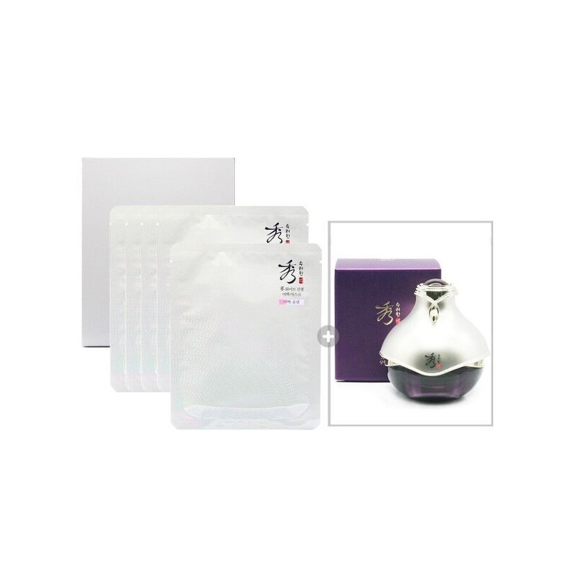 Sooryehan White Ginseng Whitening Mask 5 sheets + Sanghwang Cream