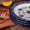 ONECCI Ceramic Salad Plate Set,Blue and White 8 inch Serving