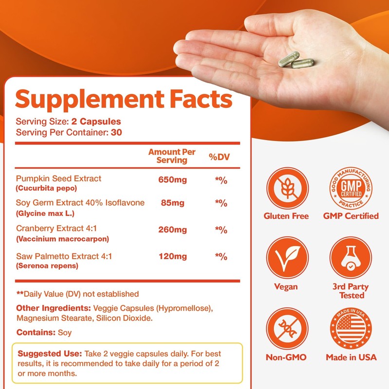 Happee Bladder Control Supplement for Women & Men - Pumpkin
