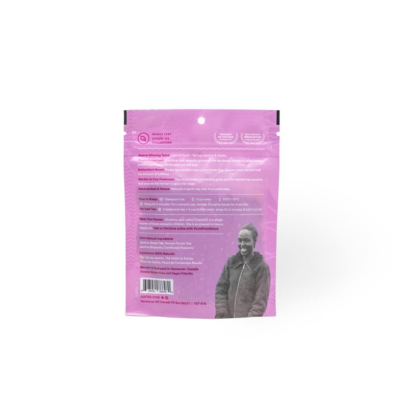 JusTea PURPLE JASMINE | Loose Leaf Purple Tea | Recyclable