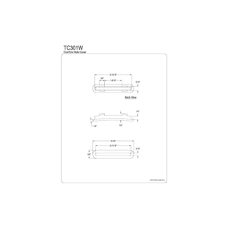 Kingston Brass TC301W Made to Match Bathtub Overflow Hole Cover,