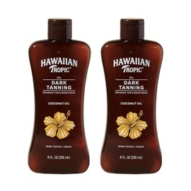 Hawaiian Tropic Dark Tanning Sun Care Moisturizing Oil 8 Ounces, 2 Count (Pack of 1)