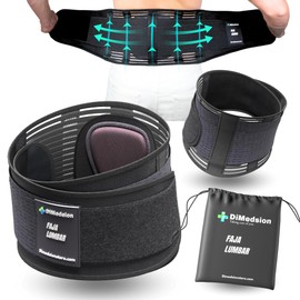 Dimedsion Kidney Belt for Men with Removable Lumbar Pad for Men with Pocket Lumbar Support for Women Men Back Pain Work Belt (XL)