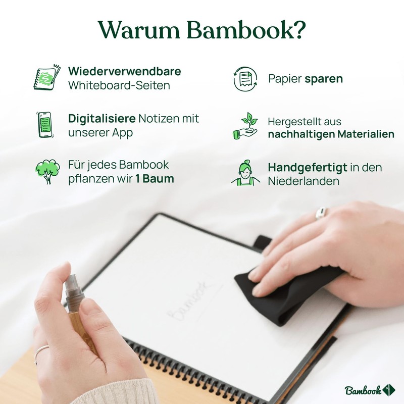 BAMBOOK Do-Book Bamboo Wood Hardcover A5 To-Do List with Monthly,