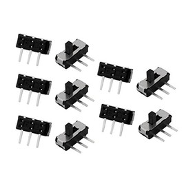 sourcingmap 10pcs 2 Position 3P SPDT SMT Surface Mounted Devices Self Locking Mini Power Slide Switch 9mmx3mmx3mm