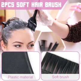 Hair Dye Brush Hair Dyeing Hair Dye Brush 2 Pieces Brush Hair Dyeing Hair Dye Comb Brushes Hair Dye Brush Applicator Tools for Barbershop and Home Colouring
