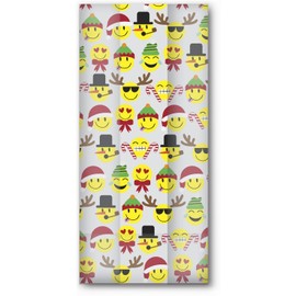 Jillson Roberts Large Cello Bags with Twist Ties, Emoji Christmas, 100 Pieces