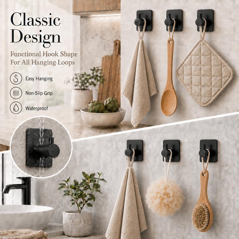 Mujigaga Ganci Adesivi, Appendi Accappatoio Bagno, per Bagno o Cucina,