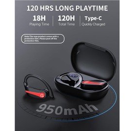 DEGIA VONGA Audífonos de Oído Abierto Bluetooth 5.3,13mm Controladores,Reducción de Ruido AI, 120 Horas de Batería, La Pantalla de los Auriculares Muestra la batería (Negro)