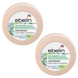 Nail Polish Remover Pads Acetone-Free, Nourishing, Nail Polish Remover Pads Acetone-Free, Mild and Nourishing, Travel Size, 2 x 30 Pads Balea